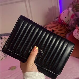 Black Quilted Leather Bag / Fashion Bag